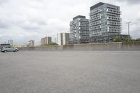 Panoramic View of City with Skyscrapers and River