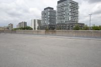 Panoramic View of City with Skyscrapers and River