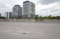Panoramic View of City with Skyscrapers and River
