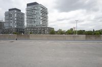 Panoramic View of City with Skyscrapers and River