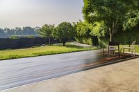 Panoramic View of Coastal Road and Residential Buildings