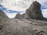 this is a panoramic view of a mountain, which appears to be made from rock