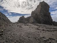 this is a panoramic view of a mountain, which appears to be made from rock