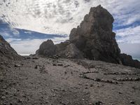 this is a panoramic view of a mountain, which appears to be made from rock