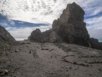 this is a panoramic view of a mountain, which appears to be made from rock