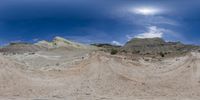 a view of the landscape in the sky from the bottom of the panoramic lens