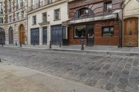 Paris Facade: Cobblestone Streets and Classic Architecture