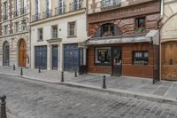 Paris Facade: Cobblestone Streets and Classic Architecture