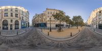 a street view taken through a mirror on a bicycle in paris, france, europe