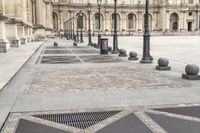 Paris Town Square on a Gloomy Grey Sky Day