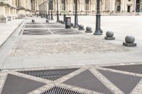 Paris Town Square on a Gloomy Grey Sky Day