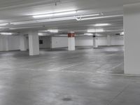 a garage parking area has several spaces for vehicles to go around in it to use