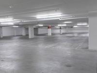 a garage parking area has several spaces for vehicles to go around in it to use