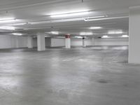 a garage parking area has several spaces for vehicles to go around in it to use