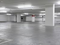 a large parking garage is empty and ready for customers to use the space for storage