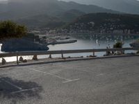 Parking Lot Along Spain's Mallorca Coast