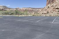 Parking Lot in the Desert: Asphalt and Open Space