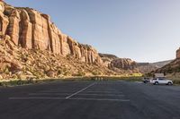 Parking Lot in the Desert under a Clear Sky