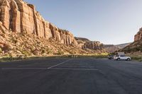 Parking Lot in the Desert under a Clear Sky