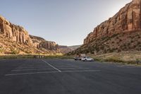 Parking Lot in the Desert under a Clear Sky
