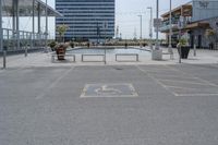 A View of a Parking Lot and Office Building in Toronto