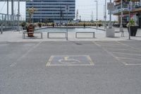 A View of a Parking Lot and Office Building in Toronto