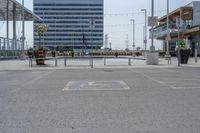 A View of a Parking Lot and Office Building in Toronto