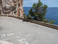 Parking Lot View of Coastal Landscape in Mallorca