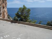 Parking Lot View of Coastal Landscape in Mallorca