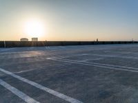 Paved Parking Lot in Suburban Residential Area with Shadow