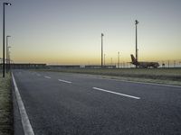 Plain Asphalt Road Landscape at Dawn (003)