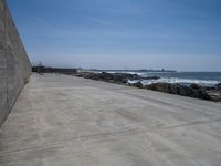 Porto, Europe: Coastal Wall under Clear Sky