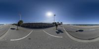 multiple photos of people riding on bicycles in the sun above a street near a beach