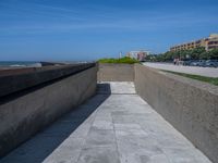 Porto, Portugal: Straight Road with Concrete Walls