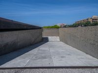 Porto, Portugal: Straight Road with Concrete Walls