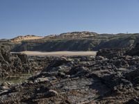 Portugal Beach: Clear Sky and Ocean Waves