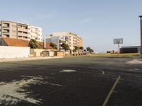 Portugal's Coastal Basketball Court at Dawn