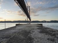 Portugal Coastal Bridge in Sunlight over the Ocean