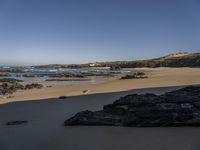 Portugal Coastal Formation: Rocks and Beach