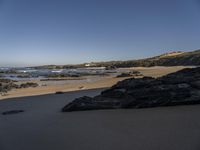 Portugal Coastal Formation: Rocks and Beach