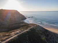 Portugal's Coastline: A High Position Over Ocean