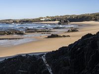 Portugal's Coastal Landscape: Sunlight and Azure Water