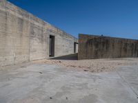 Portugal, Europe: A View of Concrete Wall and Beach