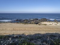 Portugal Highlands Road with Clear Skies and Ocean Horizon 002