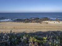 Portugal Highlands Road with Clear Skies and Ocean Horizon