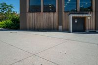 this is an image of a building with wood on the front and outside of it