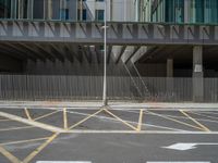 this is a view of a car park with multiple arrows in the middle of it