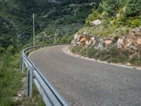 Pyrenees Rural Landscape: A Road with Armco Barrier