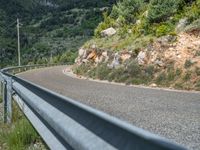 Pyrenees Rural Landscape: A Road with Armco Barrier