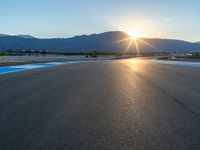 Race Track Asphalt Road at Dawn in USA